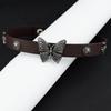Meier Vintage y2k butterfly leather necklace - subculture choker
