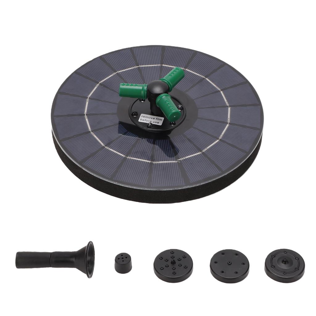 Solar Fountain with RGB Color Light, 4W 9V High Efficiency Glass Solar Panel, Floating Fountain Pump with 7 Sprayer
