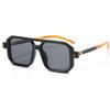New Vintage Square Double Beam Fashion Sunglasses tofu pudding Mirror Leg Design Street Shoot INS Flat Mirror Female
