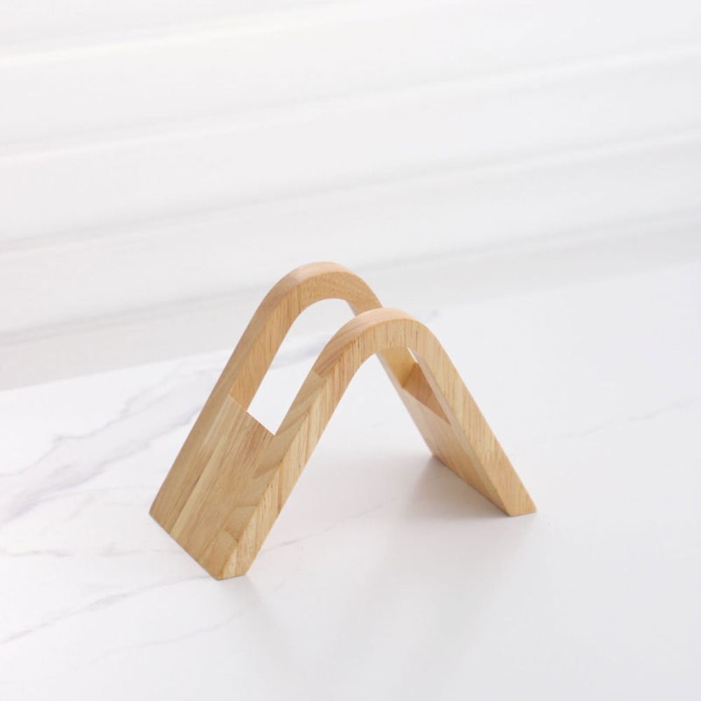 Solid Wood Coffee Filter Holder Arched Design Easy Access Coffee Filter Storage Rack Handmade Multifunctional Filter Paper Stand