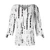Women's Top Loose Casual V-neck Printed Blouses Bell 3/4 Sleeve T-shirt