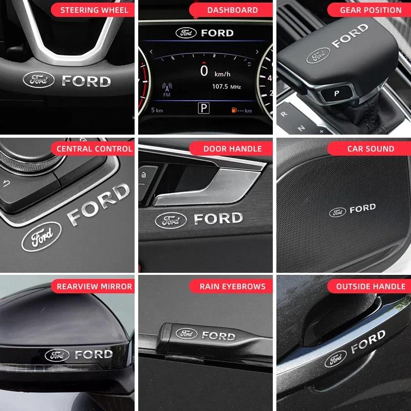 Car Metal Logo Trunk Emblem Badge Decals Sticker For Ford Focus 2 MK2 3 4 MK3 MK4 ST Mondeo Festiva Fusion Suit Fiesta Mustang