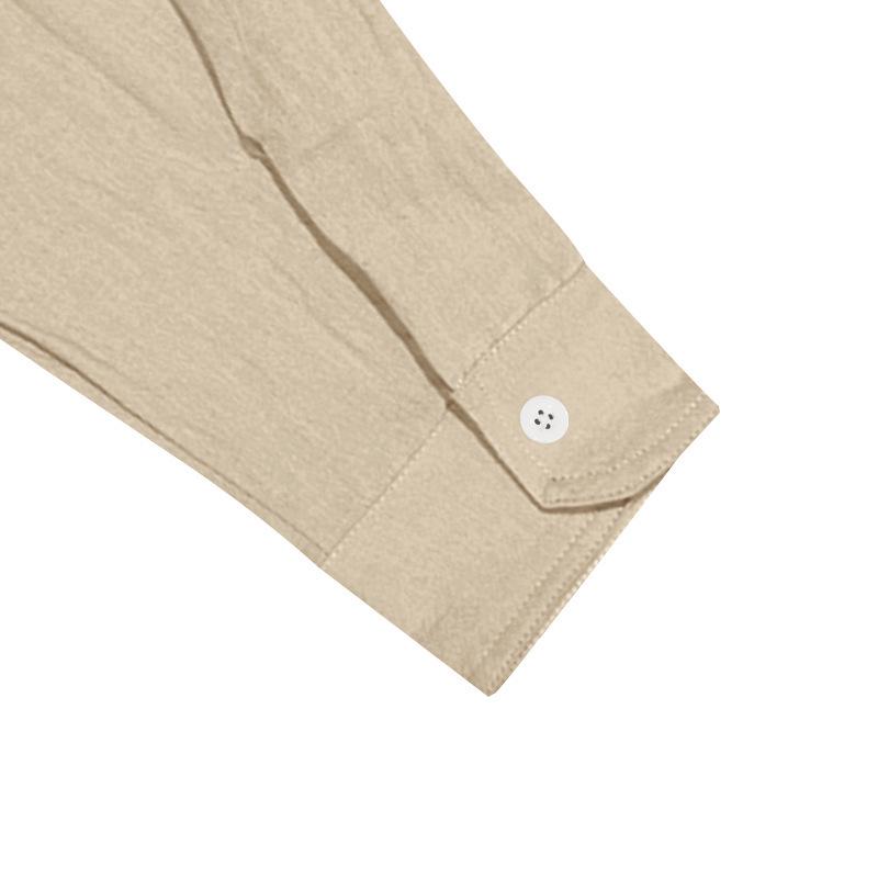 European & American Men's Breathable Cotton Linen Long Sleeve Shirt & Trousers Set