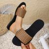 Fashion Women Slippers Summer Temperament Braided Slippers Soft Cross Strap Shoes Open-toed Flat Vacation Beach Sandals Slides Women