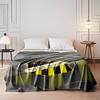Black and Yellow Häcken Logo print blanket soft and cozy perfect for the living room bed sofa or a nap,gift