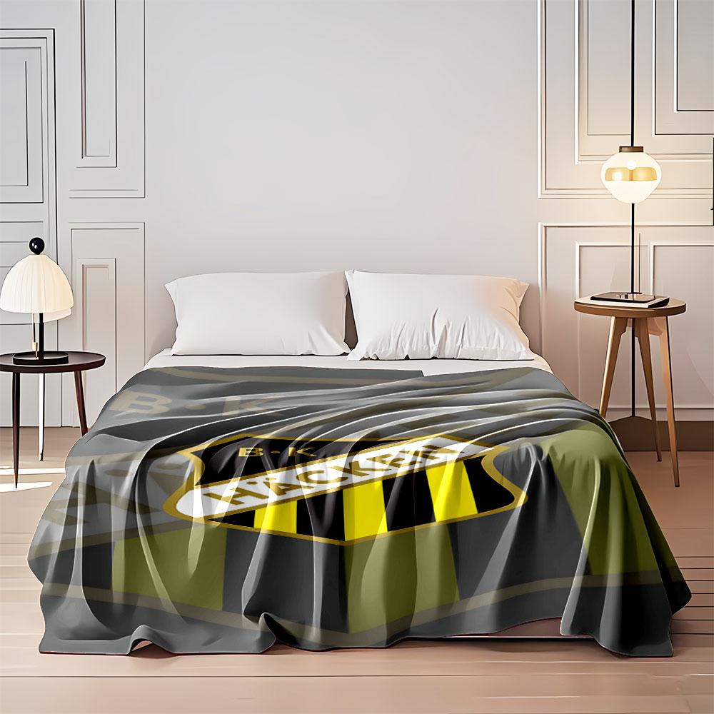 Black and Yellow Häcken Logo print blanket soft and cozy perfect for the living room bed sofa or a nap,gift