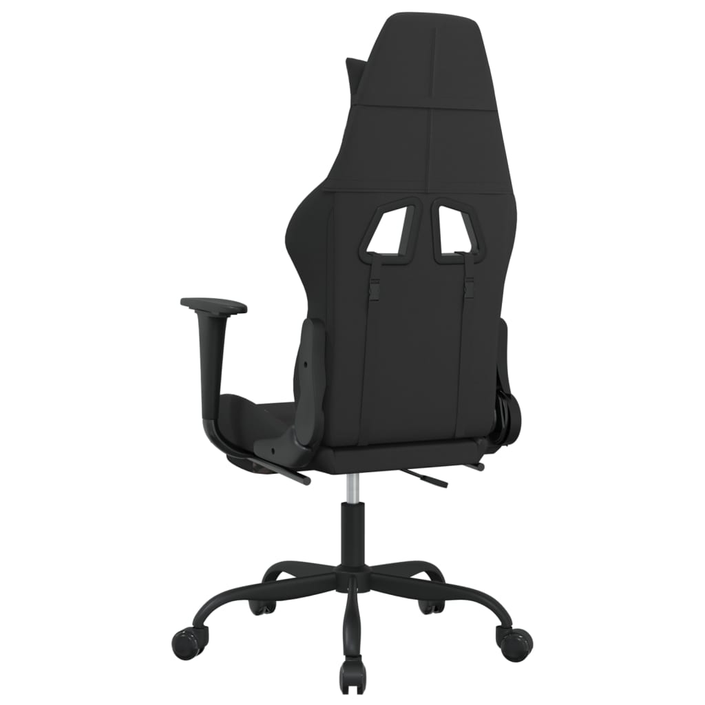 Gaming Chair with Massage Function and Footrest Black Camouflage Fabric
