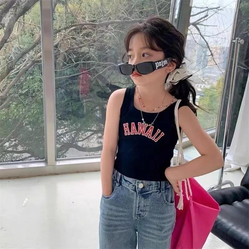 4pcs Fashion Sunglasses Male Female  Black Frame Letter Palm Hip-hop Trend Brand High-end Sense Face-lift Sunglasses Party