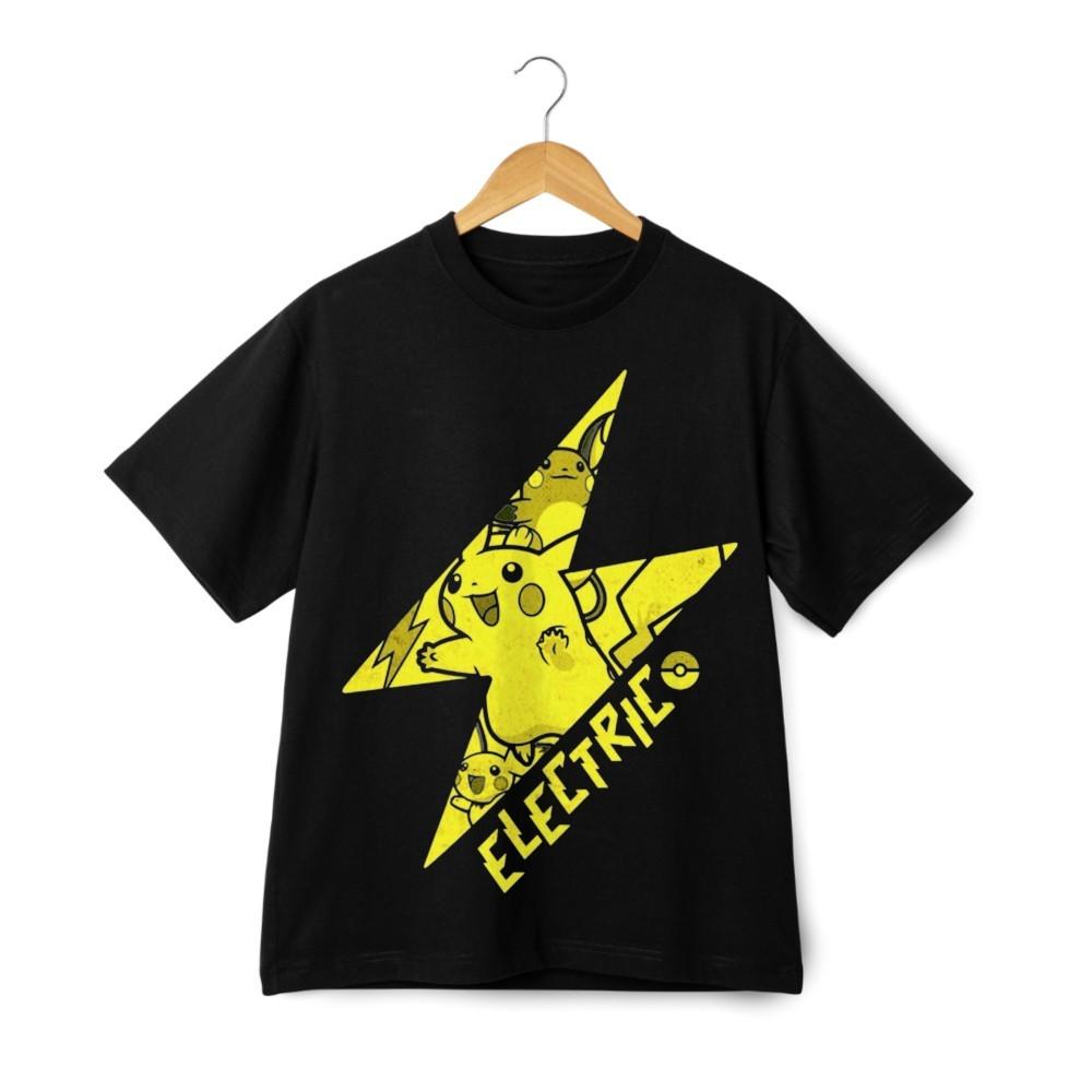 

Pikachu Electric Graphic T-Shirt - Streetwear Cool Anime Pokemon Tee 2XL