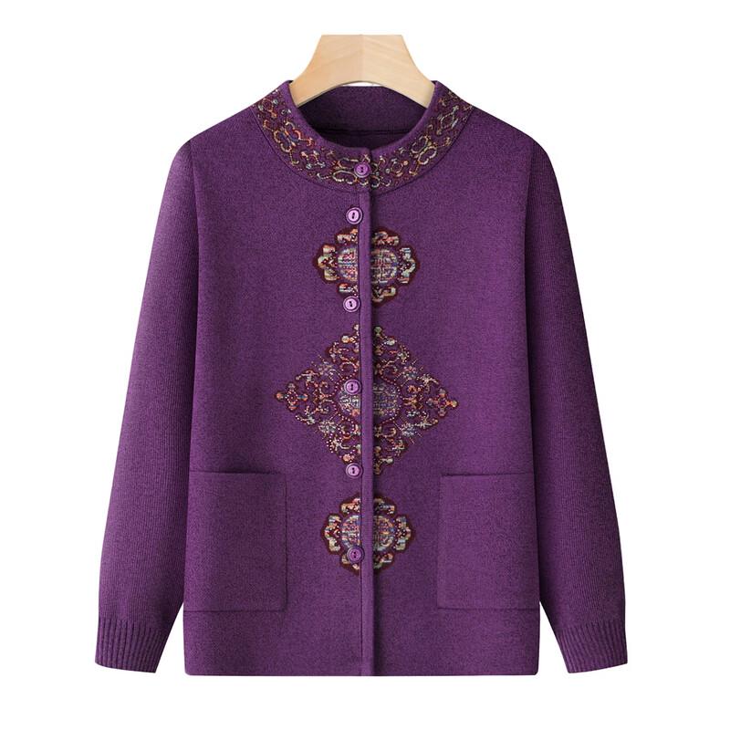 Fengxiao Mid-Aged Women's Knit Cardigan Sweater