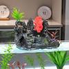 Spinning Waterwheel for Fish Tank Aquarium Waterwheel, Ornament, Mini Rockery Mountain Air Bubbler, Resin Accessory Aerating Action Hideout Cave Betta