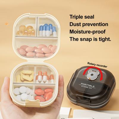 Portable Double-layer Pill Box Medicine Organizer Large Capacity Multiple Compartments Compact Pill Organizer Case