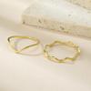 Minimalist Stackable Wave Rings for Women Geometric Finger Ring Stainless Steel Golden Jewelry Thin Rings Set Daily Party Wear