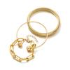 3 pieces of exaggerated and bold chain spring bracelets with multiple overlapping openings for women's bracelets