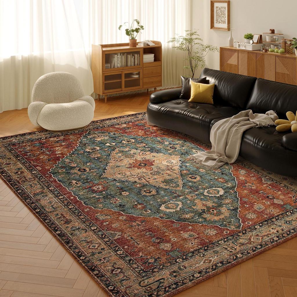 American Retro Ethnic Faux Cashmere Carpet for Living Room and Bedroom
