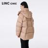 Jinyujie Women's Winter Mid-length Maillard Puffer Down Jacket