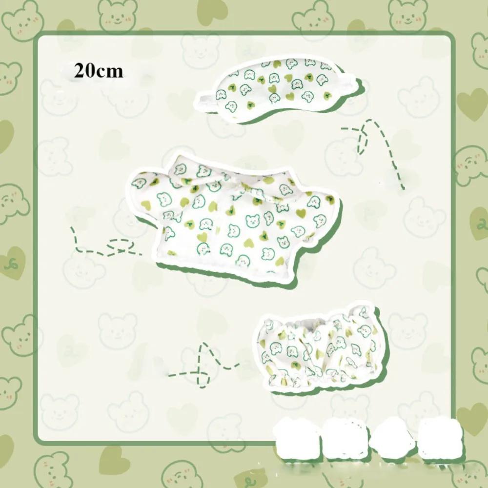 New 15cm/20cm Cotton Doll Pajamas With Eye Mask Cartoon Doll Sleep Clothes Cute Replament Bathrobe Dolls Acssories