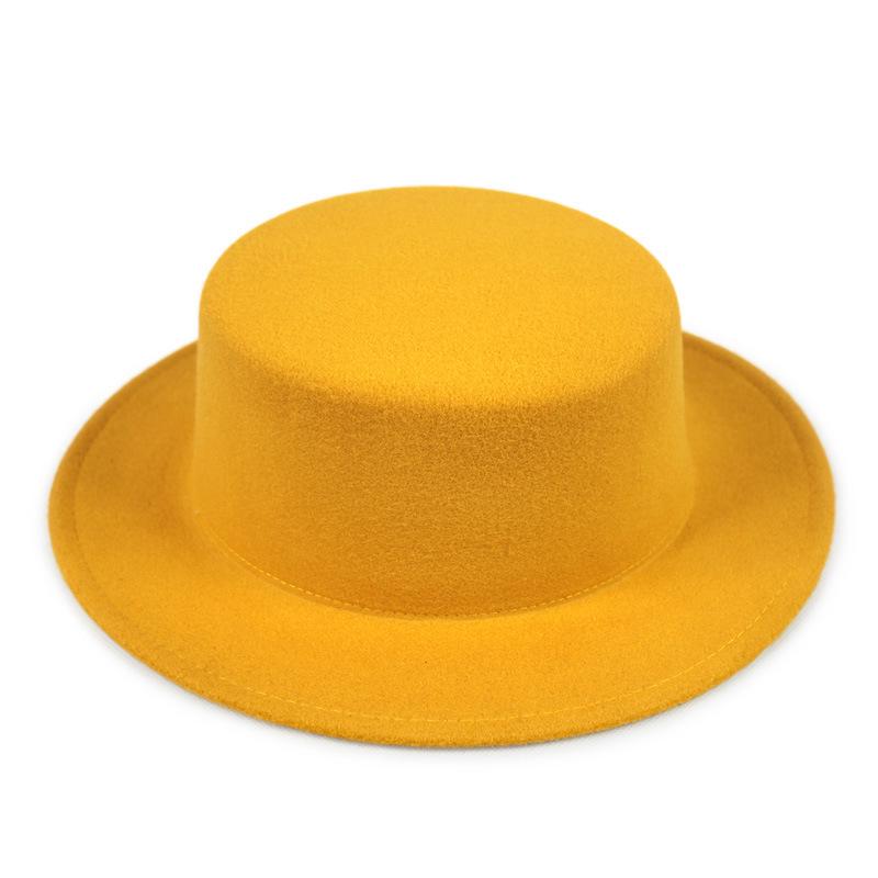 Unisex Retro Flat Brim Jazz Fedora - Autumn/Winter Wide Brim Hat for Street Style & Sunshade
