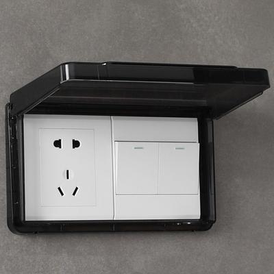 Wall-mounted Switch Protective Cover Self-Adhesive Plastic Socket Waterproof Box 86 Type Splash-Proof Box Bathroom