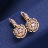 KNIKOO Clip Earrings For Women Cubic Zirconia Fashion Flower Stud Earrings Jewelry For Wedding Party Gifts