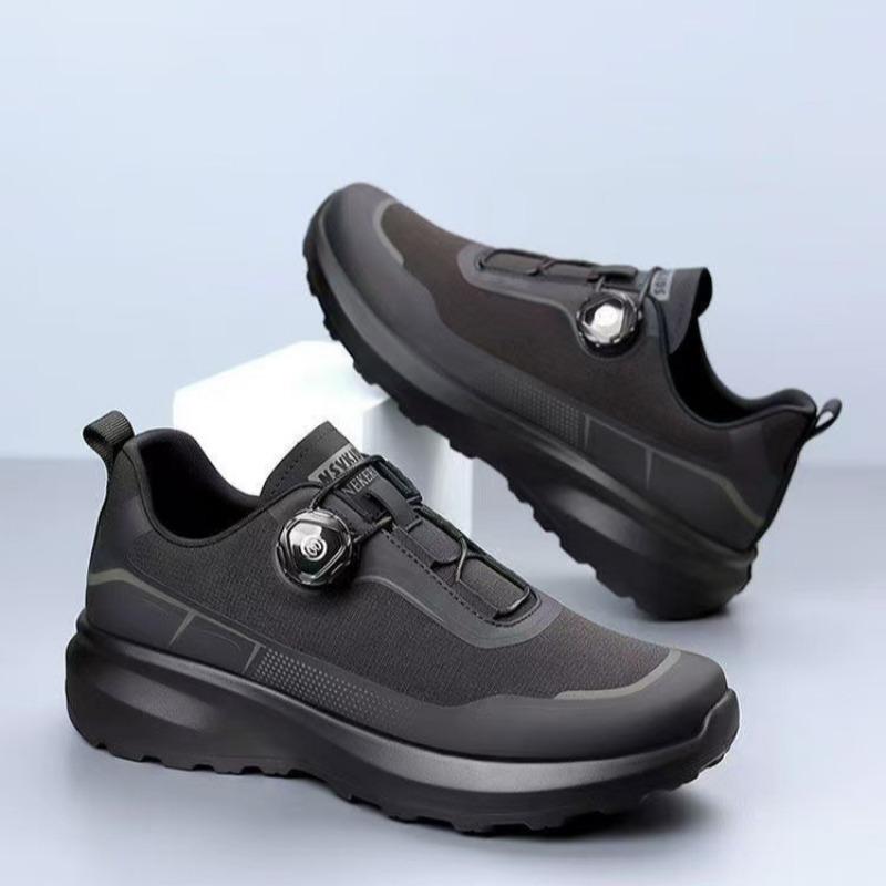 Men's Shoes New Rotating Button Men's Casual Shoes Black Commuter Shoes Platform Outdoor Sports Shoes Men