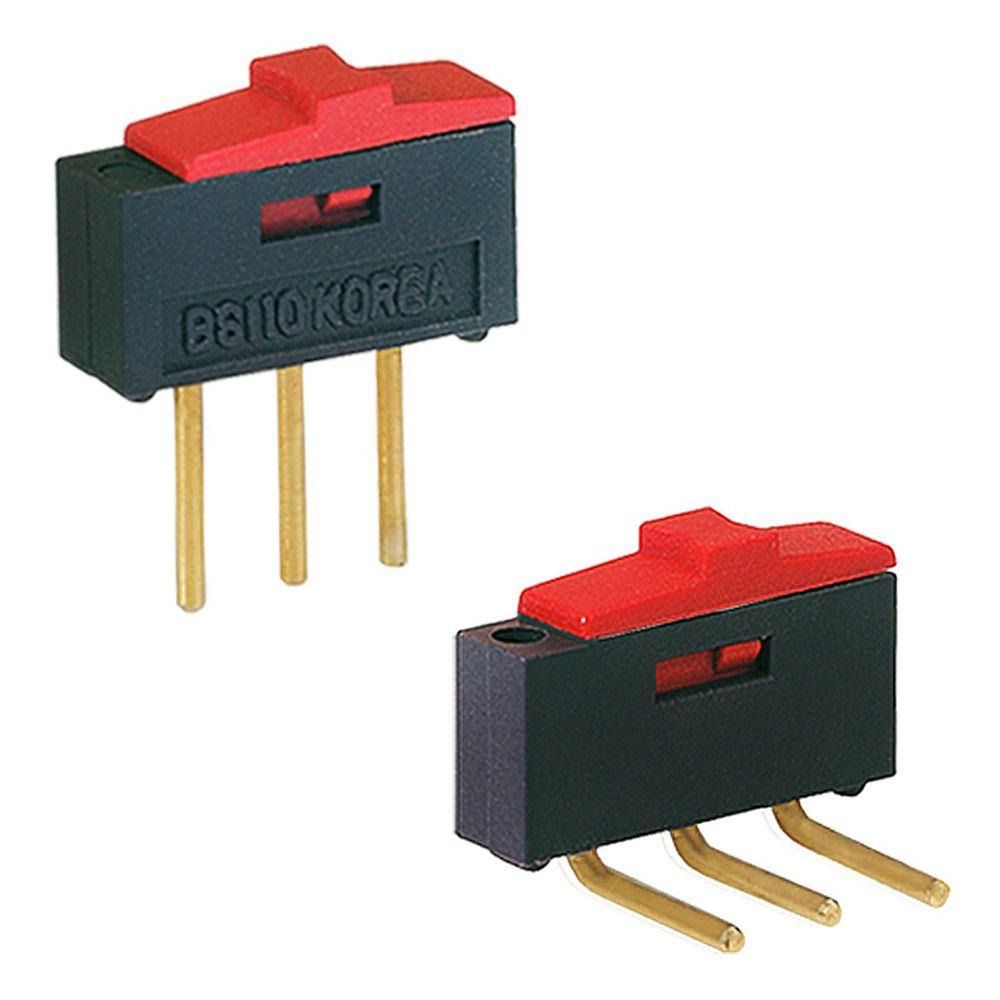 5PCS Professional DC12V 0.3A Red Toggle Switch BSI-10/BSI-10H Slide Switch 1P2T