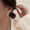 Large Retro 925 Pearl Earrings with Niche Ear Buckles for Women