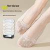 Women's Ultra-Thin Non-Slip Lace Ankle Socks with Cotton Bottom for Flats