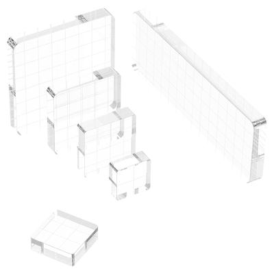 6Pcs Acrylic Stamp Blocks Kit Transparent Grid Lines Stamping Tools DIY Decorative Scrapbooking Card Crafts Making Assorted Size