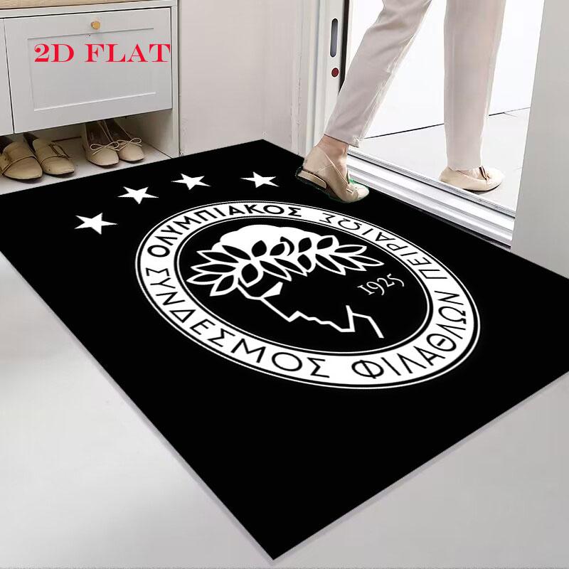 Tappeto Olympiacos F.C. per Soggiorno Camera da Letto Casa Decorazione Divano, Tappetino Antiscivolo per Giochi Bambini