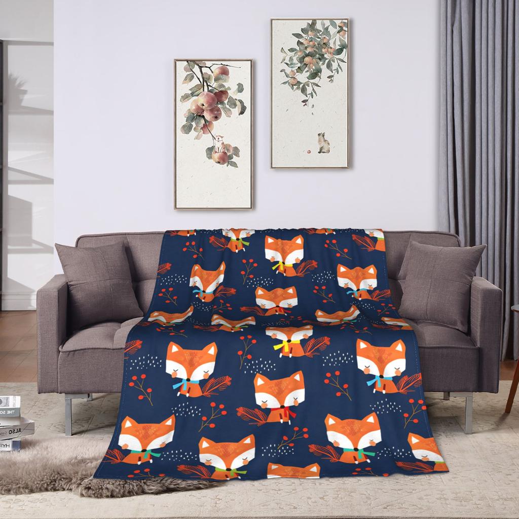 Süße Fuchs Flanelldecke Kinder Erwachsene Warm Weich Bettwäsche Decken Winter Wohnzimmer Tagesdecke Sofa Bettbezug