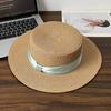 French Flat-top Sun-protective Straw Hat for Women, High-end Summer Sun Hat, Internet-famous Straw Woven Wide-brim Fresh Hat