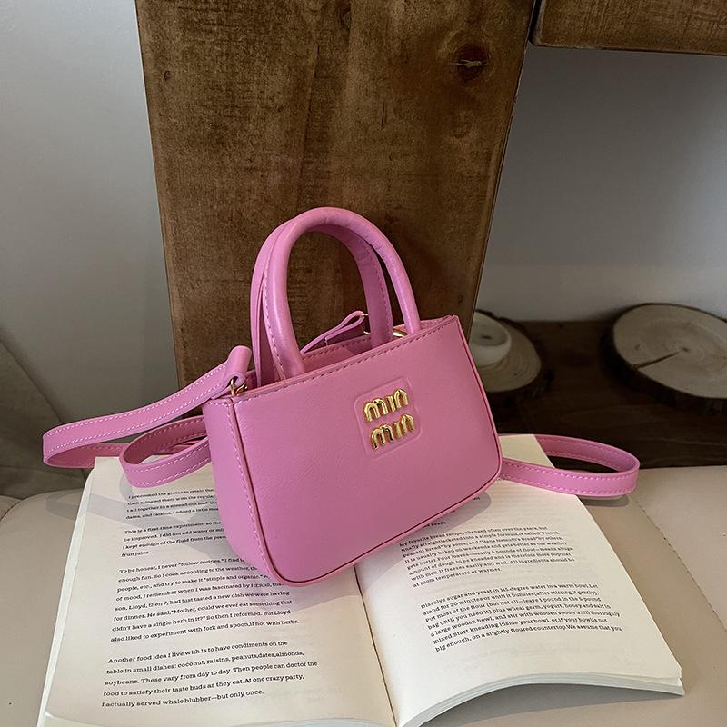 

Детская ретро-сумка кроссбоди из масляной кожи и кошелек для монет, 2025: Европейская и американская мода для девочек розовый