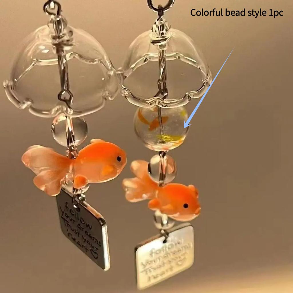 Fantasy Goldfish Wind Chime Phone Case Card Holder, Accessory, CCD Camera Hanging Ornament, DIY Creative Handmade Hanging Cord