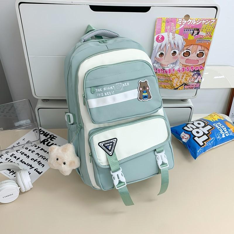 New schoolbag for men and women, junior high school students, high value, casual and dirt-resistant students, large-capacity backpack for women