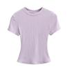 Pure Desire Women's Spicy Girl Round Neck Ribbed Summer T-Shirt
