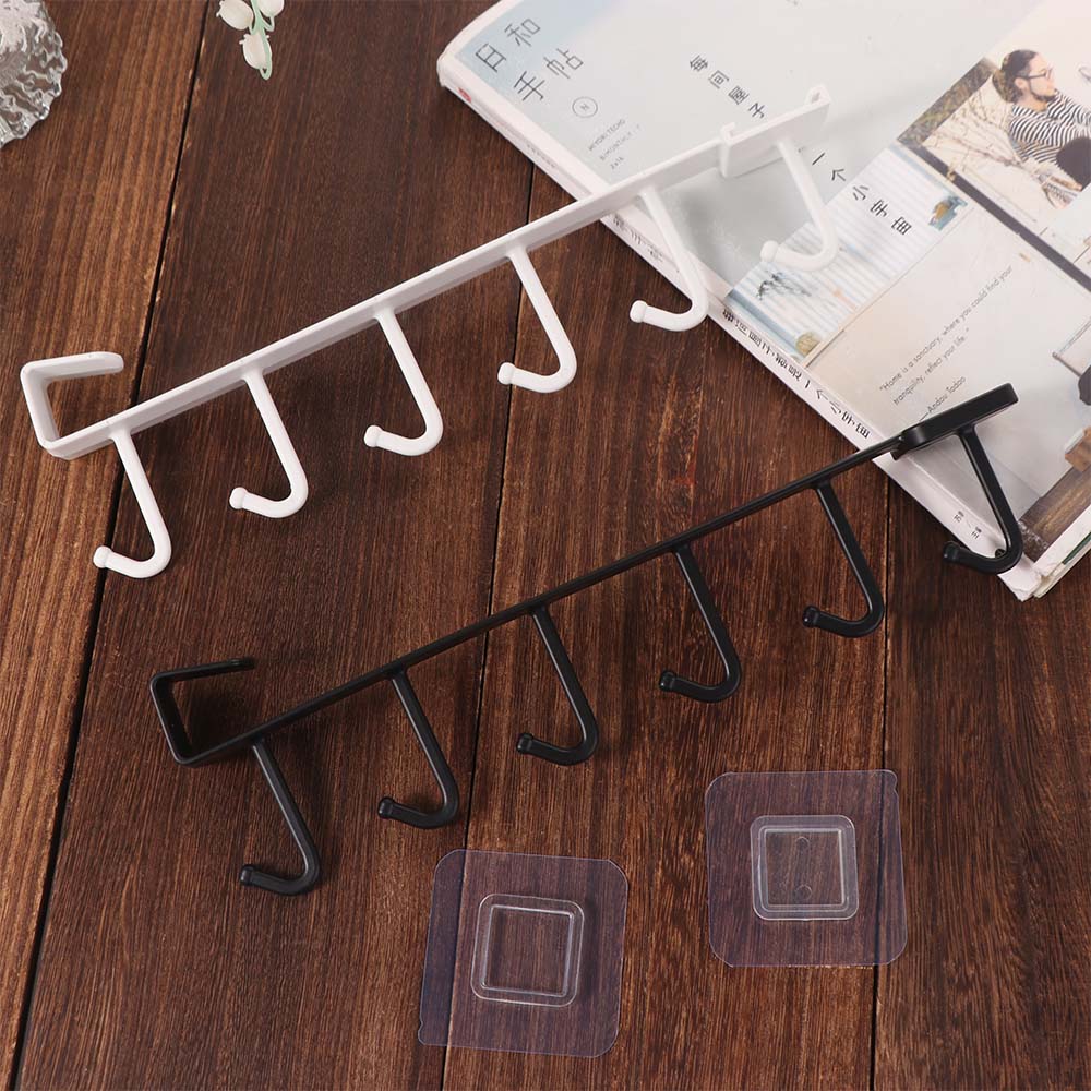 Nail Free Cabinet Storage Rack Creative Mug Cup Hanger Cup Holder Sundries Hook Shelf Wardrobe
