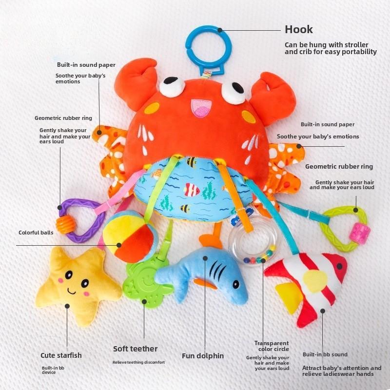 Baby Animal Rattles Bed Stroller Bell Toys Newborn Grab Ability Training Dolls Educational Plush Infant Toy 012 Month