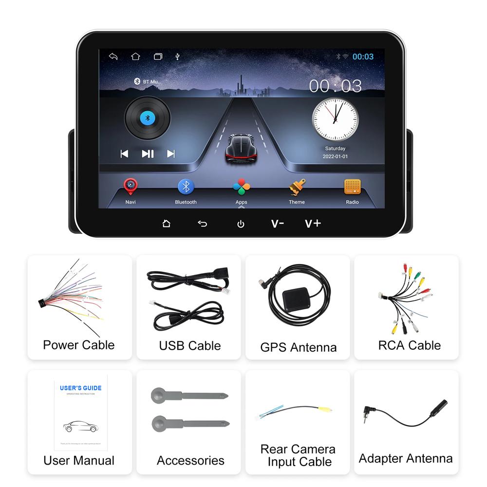 Wireless Apple Carplay and Android Auto Multimedia Player Single Din Universal 7 Inch Benz Style Touch Screen GPS Navigation FM
