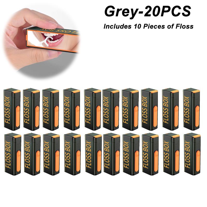 20PCS Dental Floss Dispenser Containing 10Pcs Floss Dental Floss Storage Box Auto Refillable Oral Hygiene Care Floss Pick