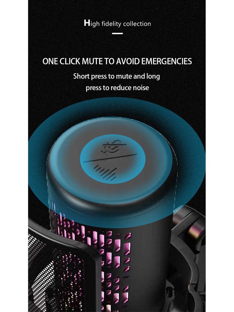 Cross-Border Extreme RGB USB Microphone for Live Streaming and Gaming