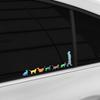 Reflective Lady Cats Follow Woman Vinyl Stickers for Car Van Truck SUV Body Side Window Animal Graphic Decals Decor Accessories