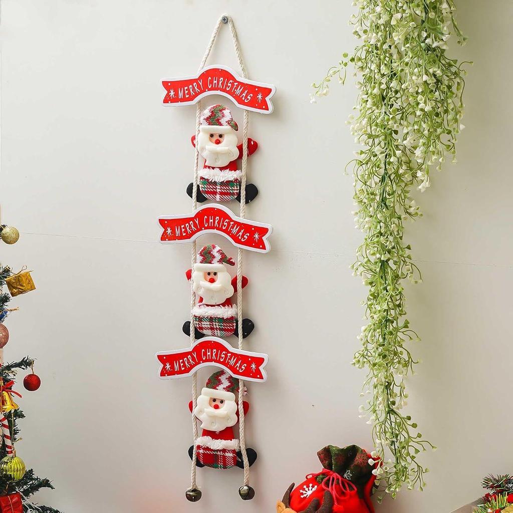 Merry Christmas Decor Santa Claus Climbing on Rope Wall Hanging Ornament Props Christmas Tree Decoration Items