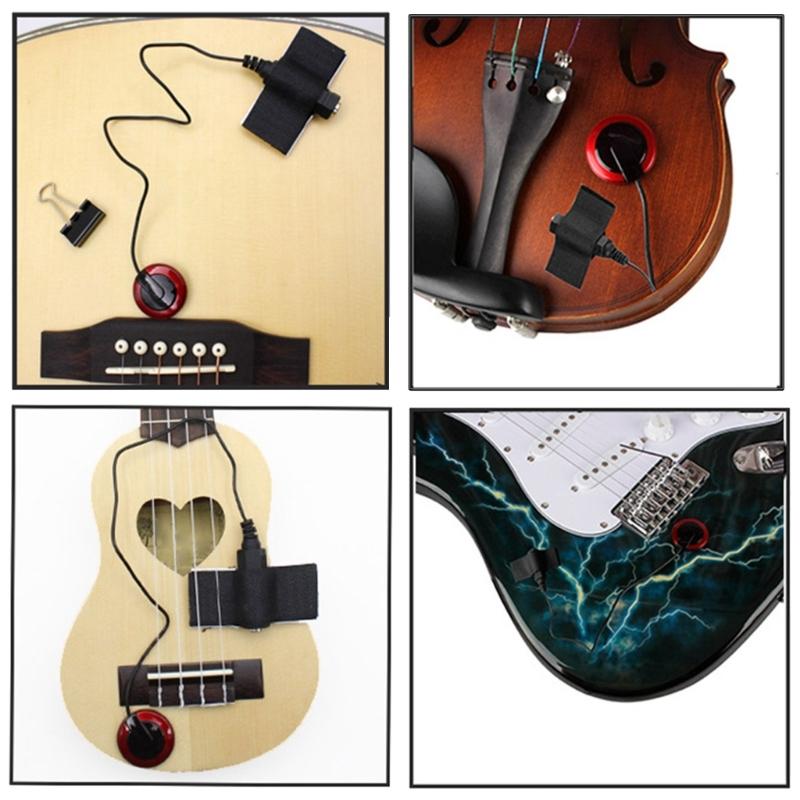 6.35mm Guitar Pickup Piezo Stable Contact Self Adhesive Microphone Pickup For Guitar Bass Violin Banjo Mandolin Ukulele