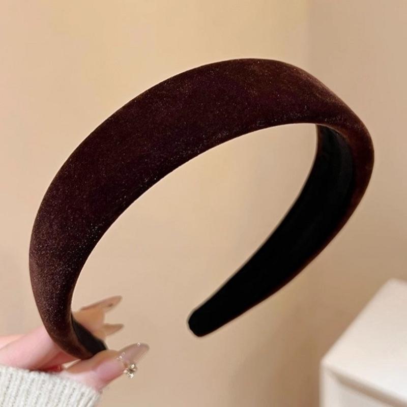 Damen 2024 Rotes Samt Breites Stirnband - High-End Winter Haaraccessoire