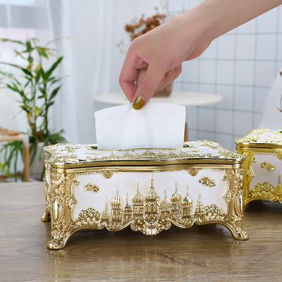Kreatywny europejski styl Zamek Pojemnik na chusteczki Pudełko do przechowywania Retro Akrylowe Pudełko na papier Wysokiej klasy Kawiarnia Dom Kuchnia Modne Pudełko na papier