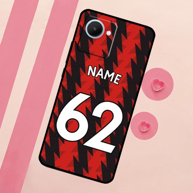 Custom Number Football Name Case For Realme 11 Pro Plus 10 9 GT Neo 5 3 3T C11 C15 C25s C21Y C30 C31 C33 C35 C53 C55