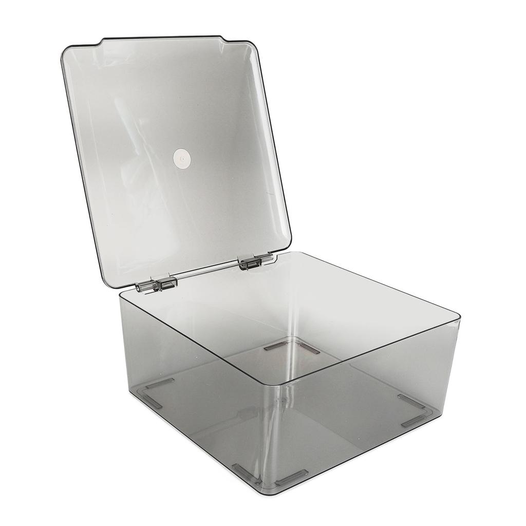 Cosmetic Storage Box Containers with Hinged Lid Dust Proof Large Capacity Space Saving Clear Plastic Case
