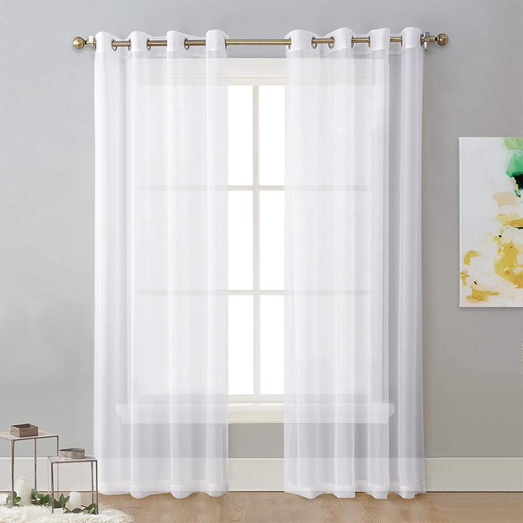 Meikeduo Solid Color Punched Trilon Window Screen Semi-Blackout Curtain Living Room Balcony Decoration