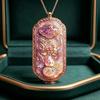 Chinese Lucky Dragon Phoenix Enamel Gourd Pendant Necklace Totem Ethnic Jewelry Minimalist Unisex Fashion